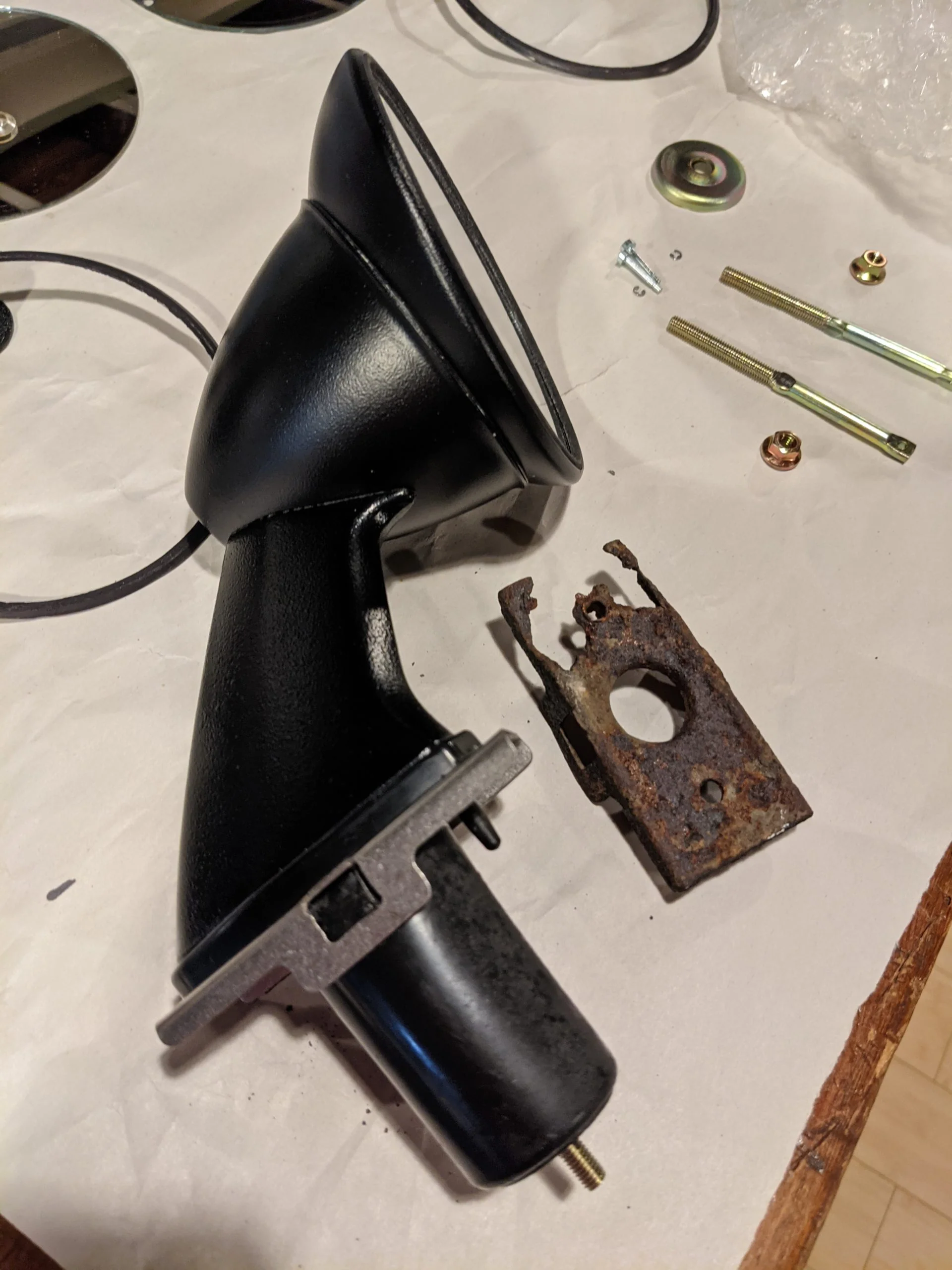 FAIRLADY Z JDM LONG STALK FENDER MIRROR UNDER BRACKET, STAINLESS STEEL - Image 3